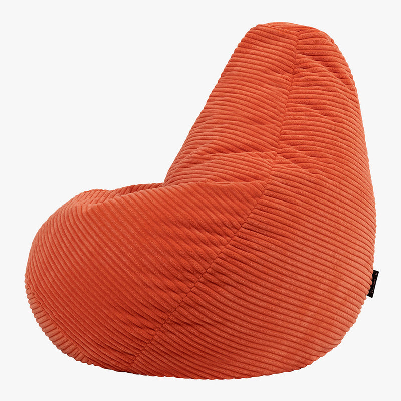 Pouf inclinable Kids Dalton en velours côtelé, orange