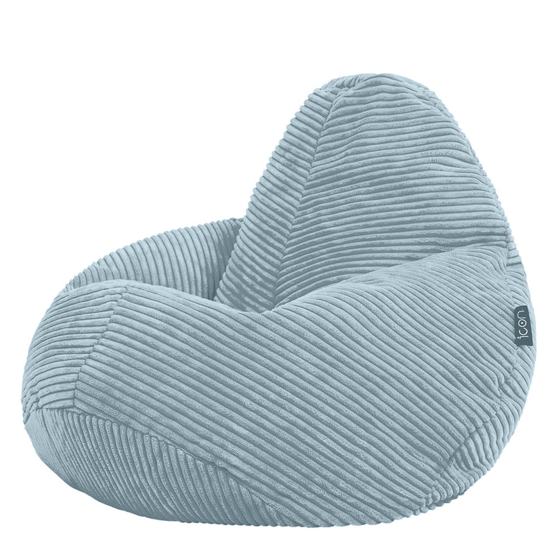 Pouf inclinable Kids Dalton en velours côtelé, bleu glacé