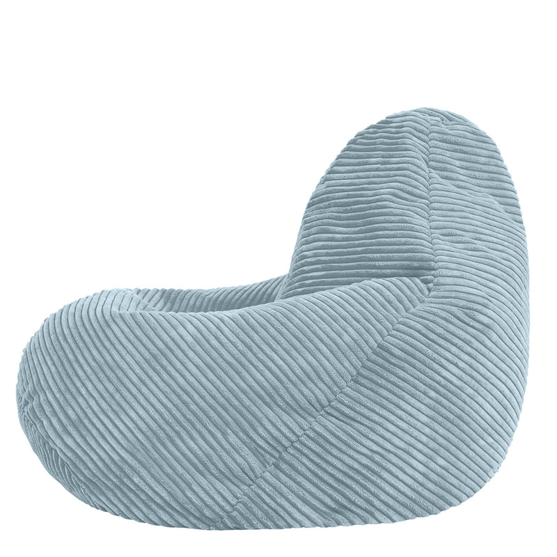Pouf inclinable Kids Dalton en velours côtelé, bleu glacé