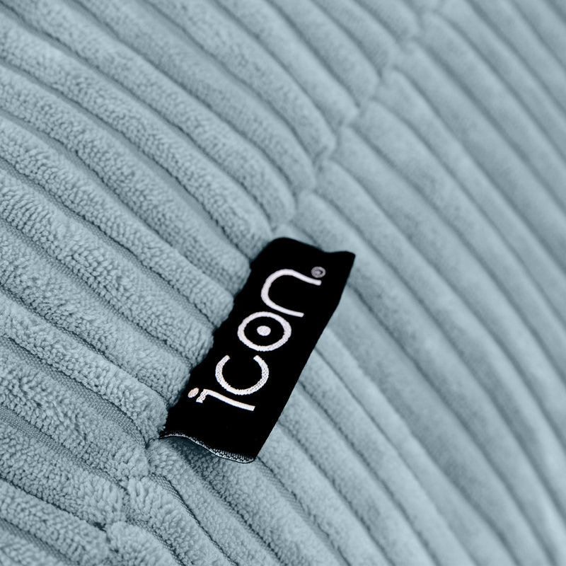 Pouf inclinable Kids Dalton en velours côtelé, bleu glacé