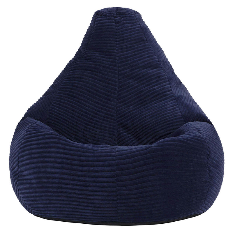 Pouf inclinable Kids Dalton en velours côtelé, bleu marine