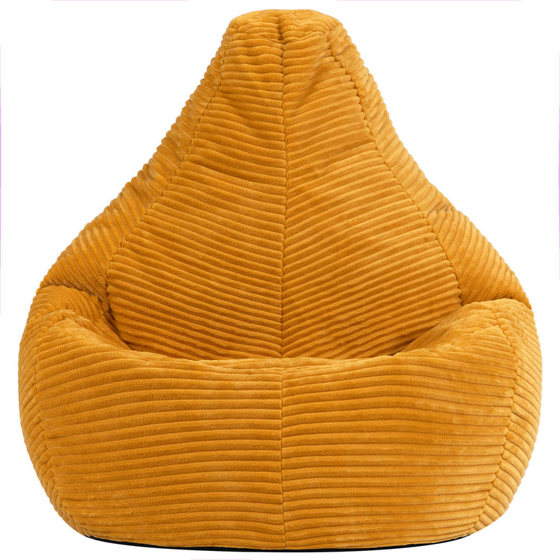 Pouf inclinable Kids Dalton en velours côtelé, jaune