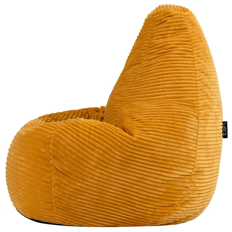 Pouf inclinable Kids Dalton en velours côtelé, jaune