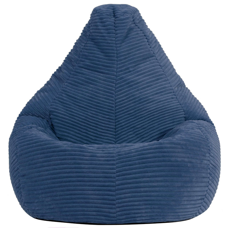 Pouf inclinable Kids Dalton en velours côtelé, bleu denim