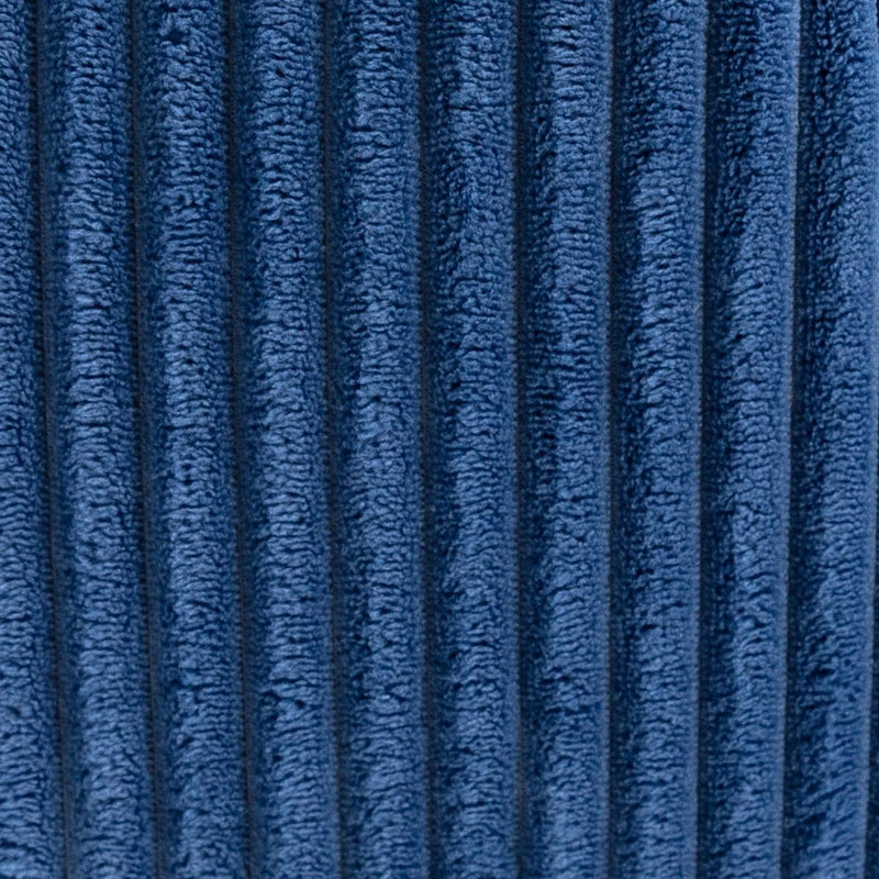Repose-pieds en velours côtelé Amara, bleu marine