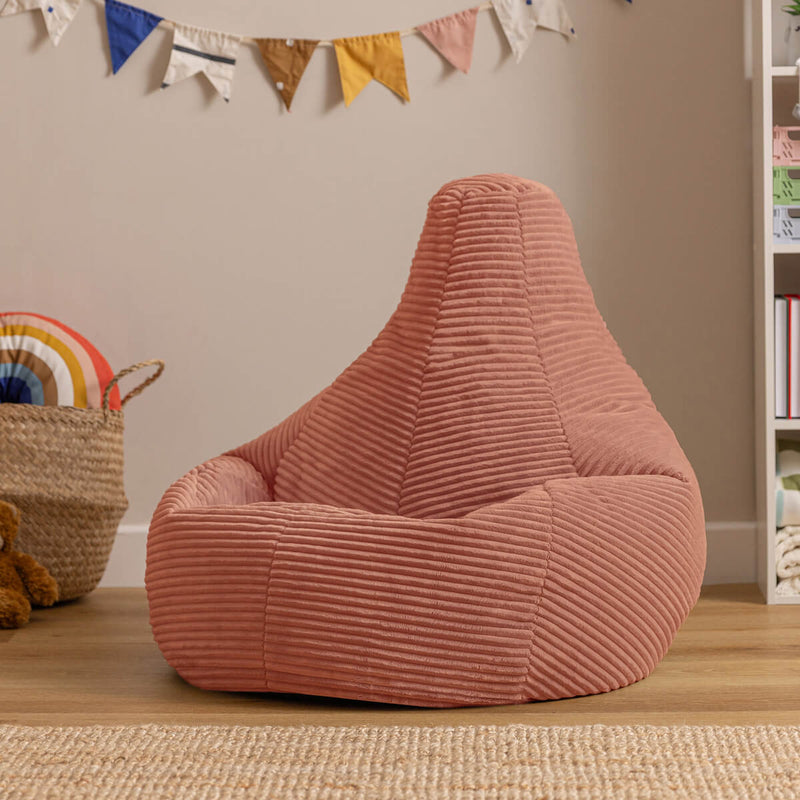 Pouf inclinable Kids Dalton en velours côtelé, rose