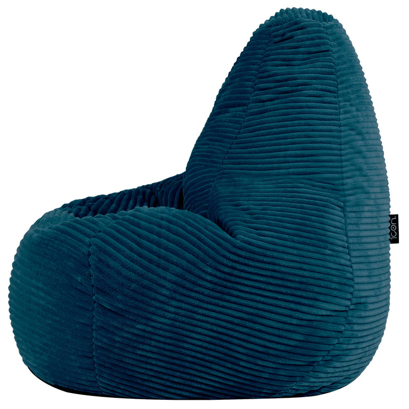 Pouf inclinable Kids Dalton en velours côtelé, sarcelle