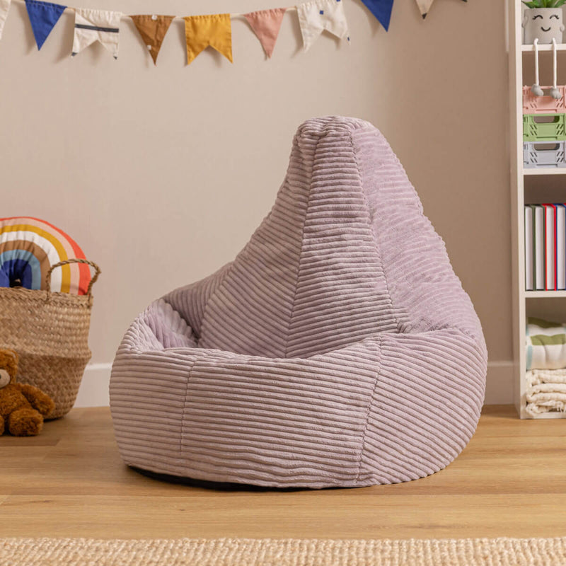 Pouf inclinable Kids Dalton en velours côtelé, mauve