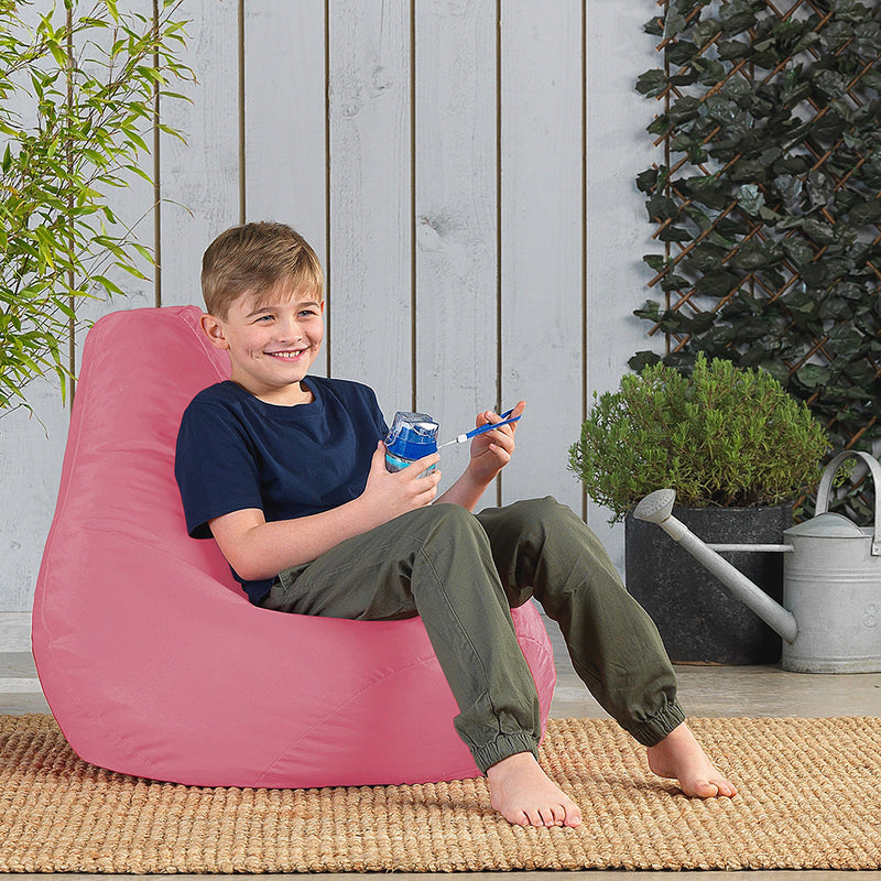 Pouf enfant Dalton dossier haut intérieur/extérieur - Rose clair