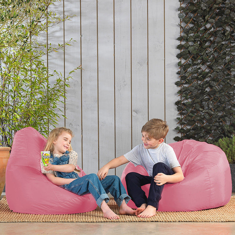 Pouf enfant Dalton dossier haut intérieur/extérieur - Rose clair