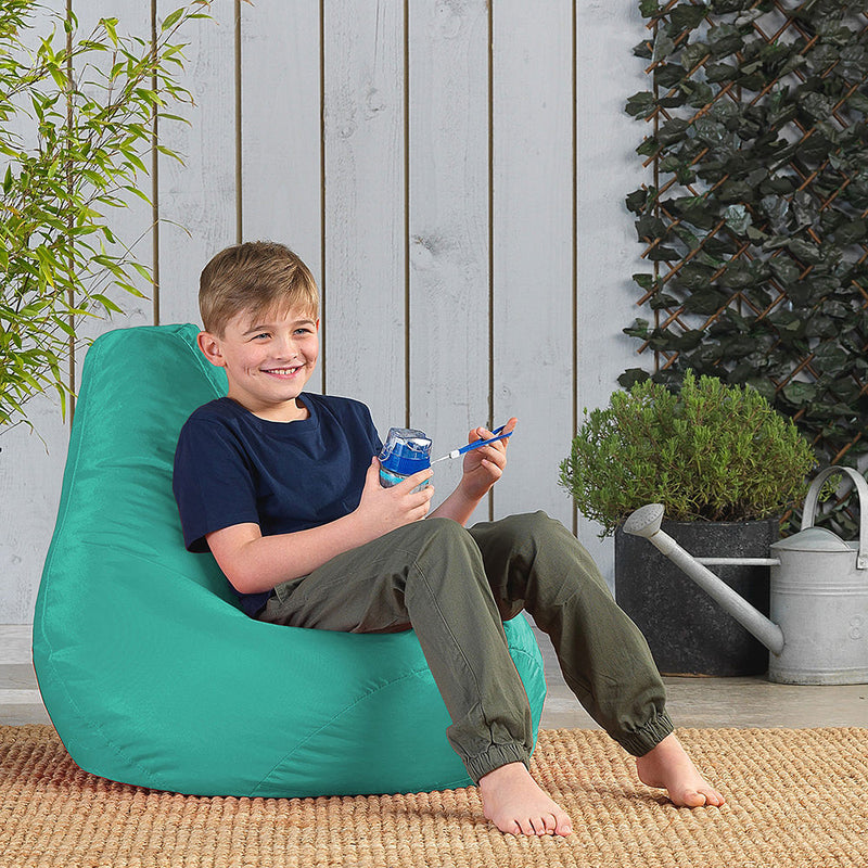 Pouf haut dossier Dalton pour enfants, intérieur-extérieur - Menthe poivrée