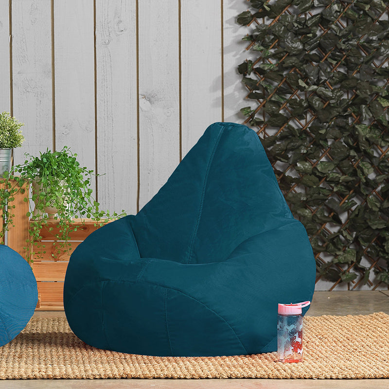 Pouf dossier haut Dalton intérieur-extérieur pour enfants - Bleu sarcelle
