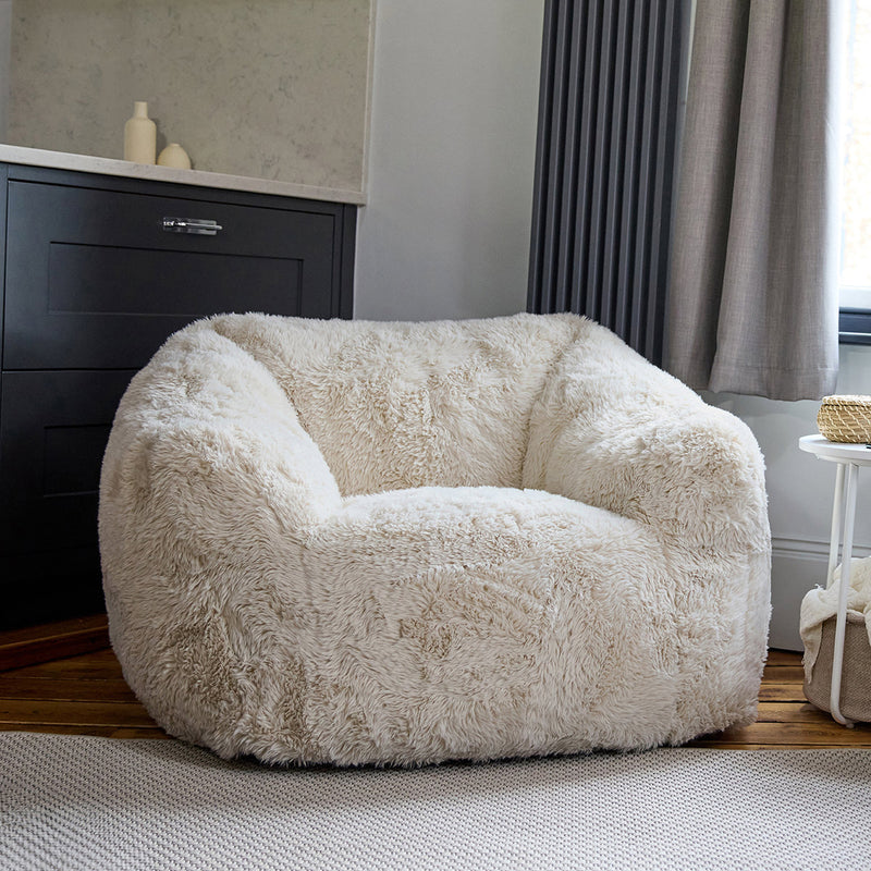 Fauteuil en fausse fourrure Aspen, naturel