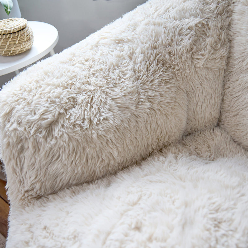 Fauteuil en fausse fourrure Aspen, naturel