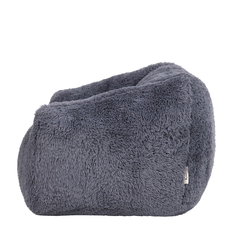 Fauteuil en fausse fourrure Aspen, anthracite