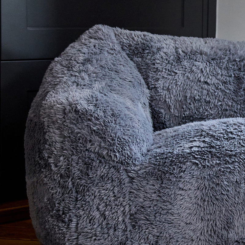 Fauteuil en fausse fourrure Aspen, anthracite