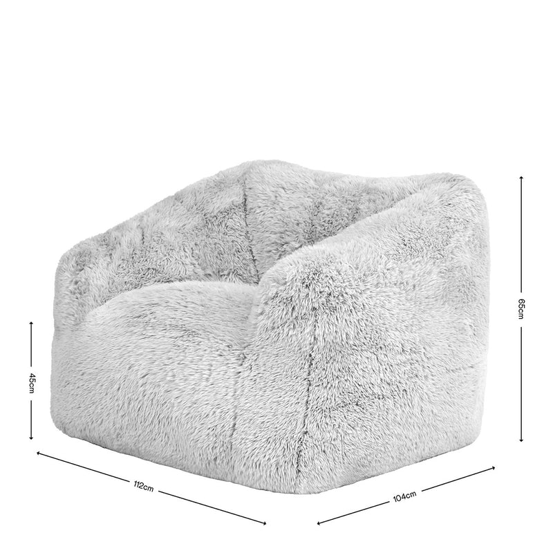 Fauteuil en fausse fourrure Aspen, anthracite