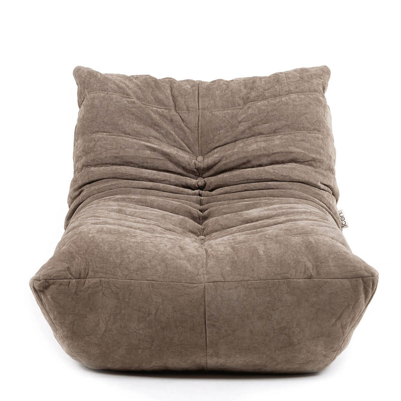 Siège d'appoint en tissu chenille garni de mousse Enzo, beige
