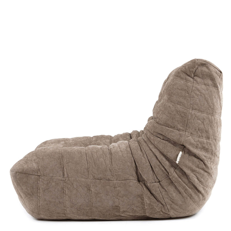 Siège d'appoint en tissu chenille garni de mousse Enzo, beige