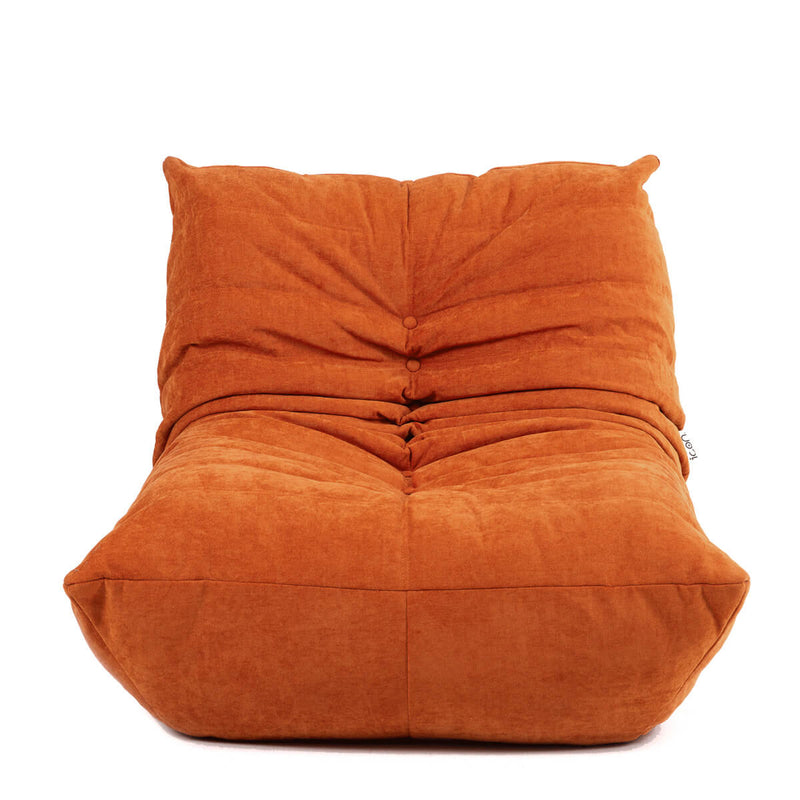 Siège d'appoint en tissu chenille garni de mousse Enzo, orange