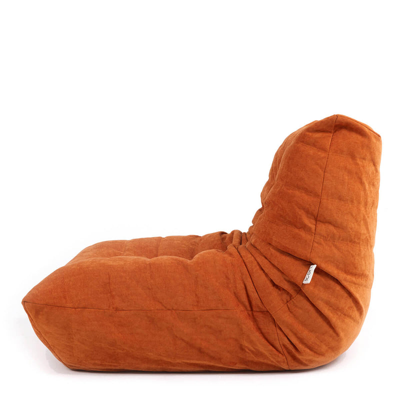 Siège d'appoint en tissu chenille garni de mousse Enzo, orange