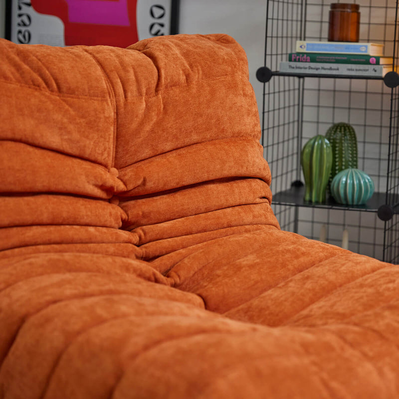Siège d'appoint en tissu chenille garni de mousse Enzo, orange