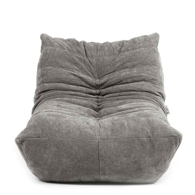 Siège d'appoint en tissu chenille garni de mousse Enzo, gris