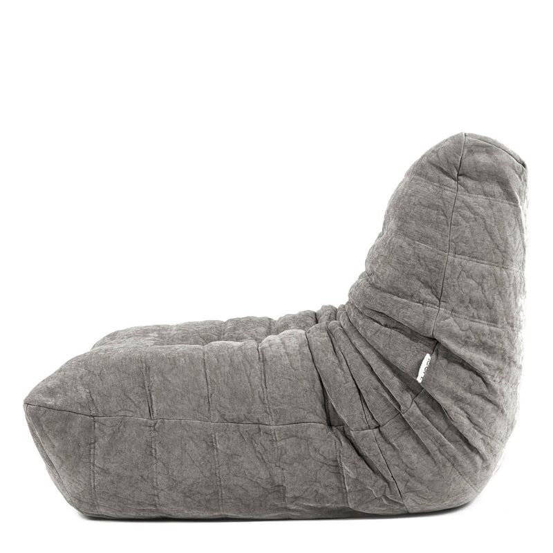 Siège d'appoint en tissu chenille garni de mousse Enzo, gris