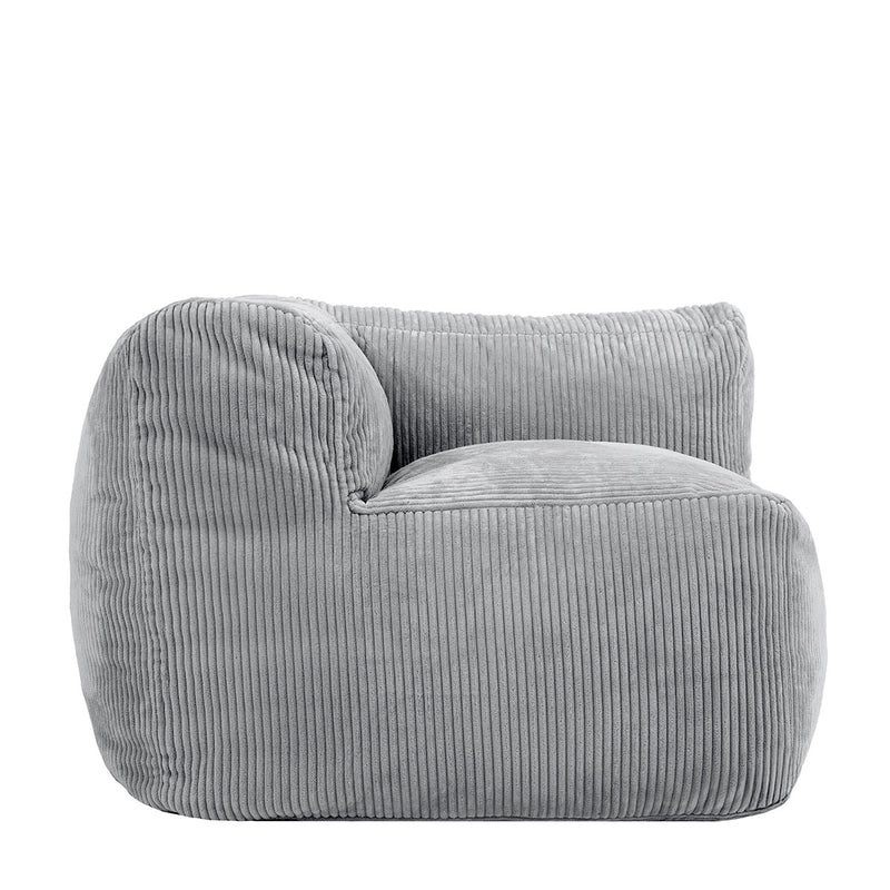 Fauteuil d'angle modulaire Zen, velours côtelé jumbo, gris