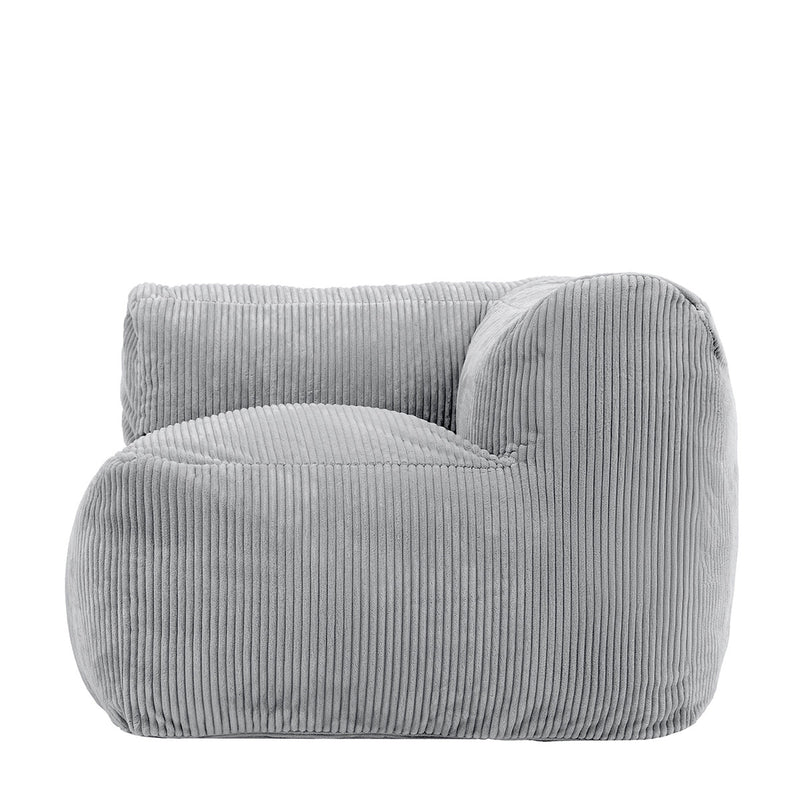 Fauteuil d'angle modulaire Zen, velours côtelé jumbo, gris