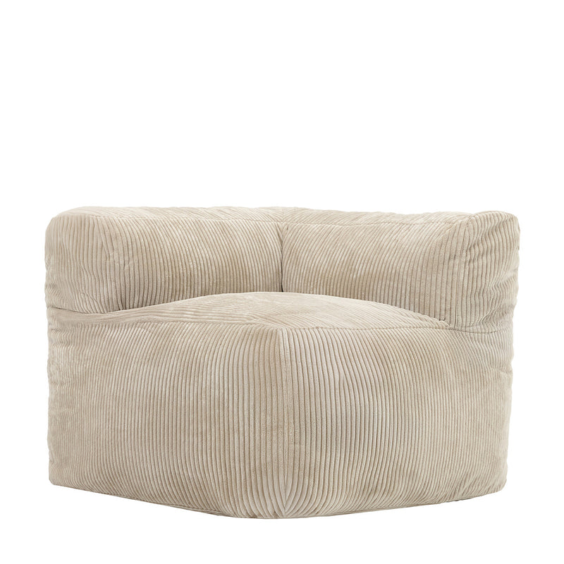 Fauteuil d'angle modulaire Zen, velours côtelé jumbo, pierre