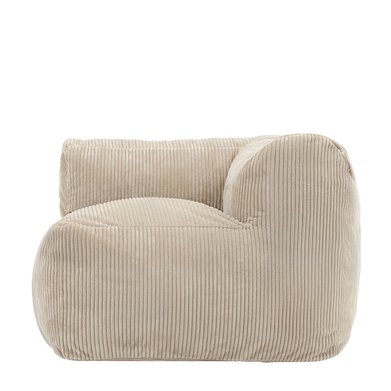 Fauteuil d'angle modulaire Zen, velours côtelé jumbo, pierre