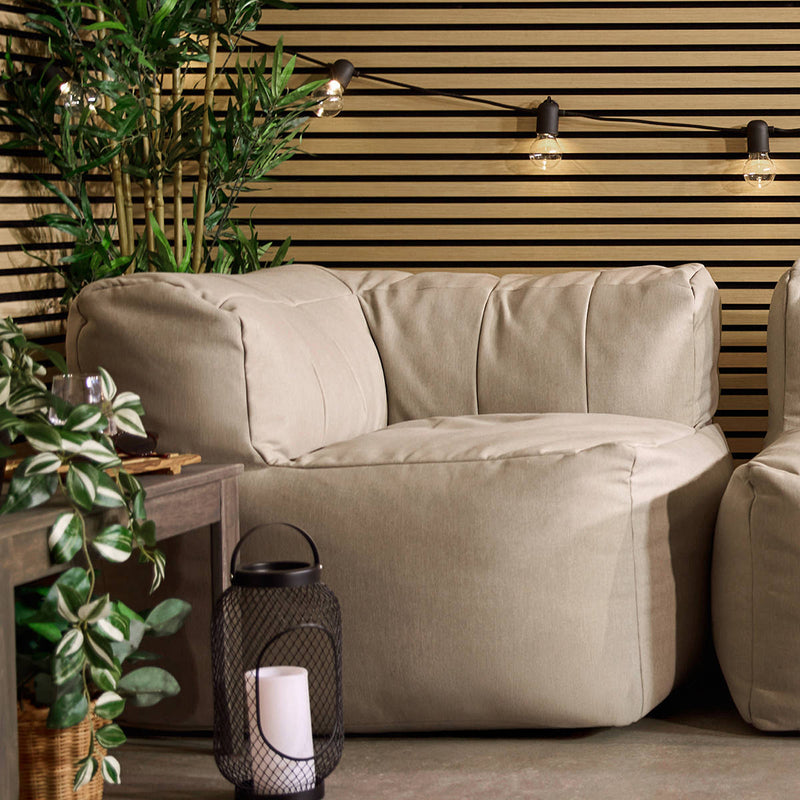 Fauteuil d'angle modulaire Zen, oléfine, pierre