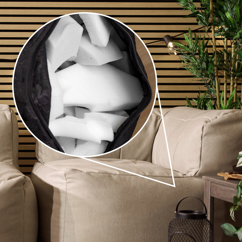 Fauteuil d'angle modulaire Zen, oléfine, pierre