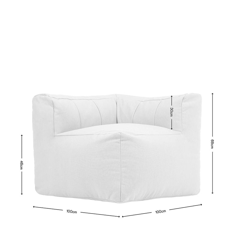 Fauteuil d'angle modulaire Zen, oléfine, pierre