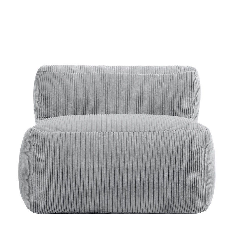 Fauteuil modulaire Zen, velours côtelé jumbo, gris