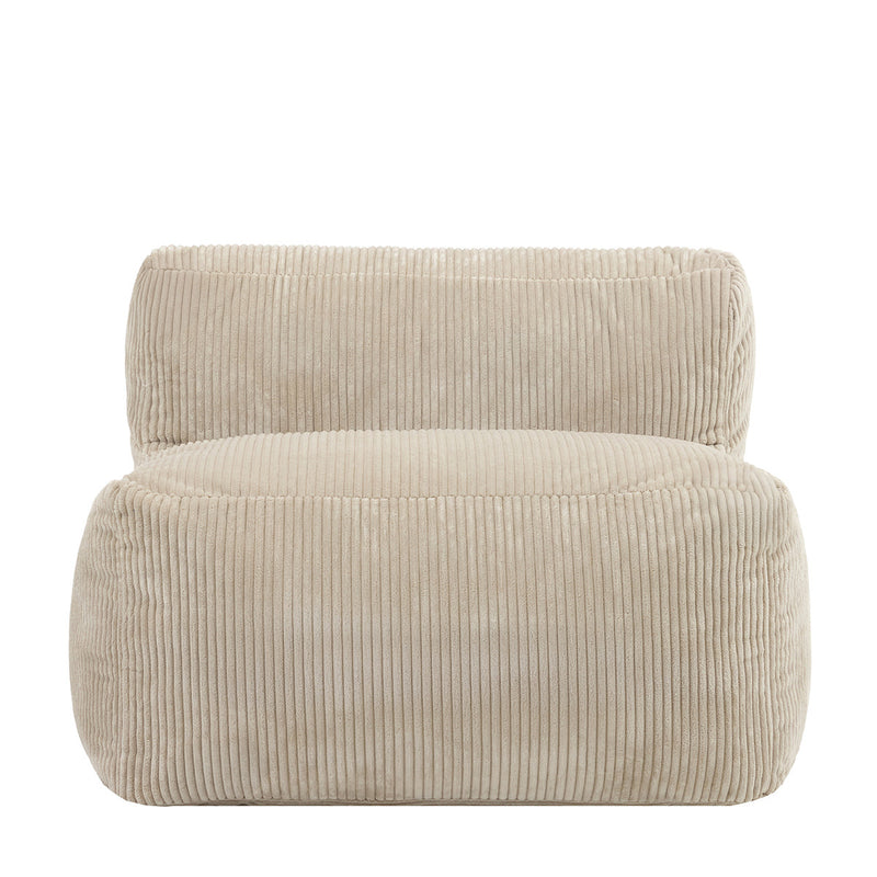 Fauteuil modulaire Zen, velours côtelé jumbo, pierre