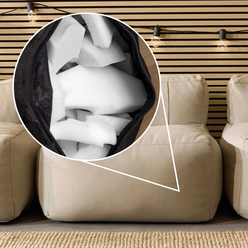 Fauteuil modulaire Zen, oléfine, pierre
