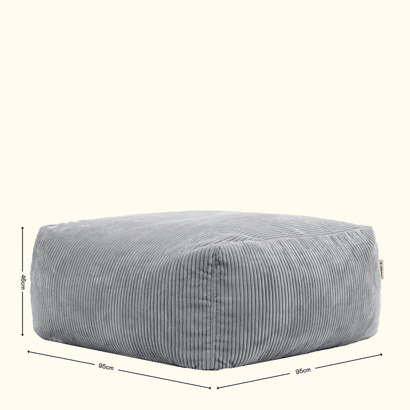 Repose-pieds modulaire Zen, velours côtelé Jumbo, gris