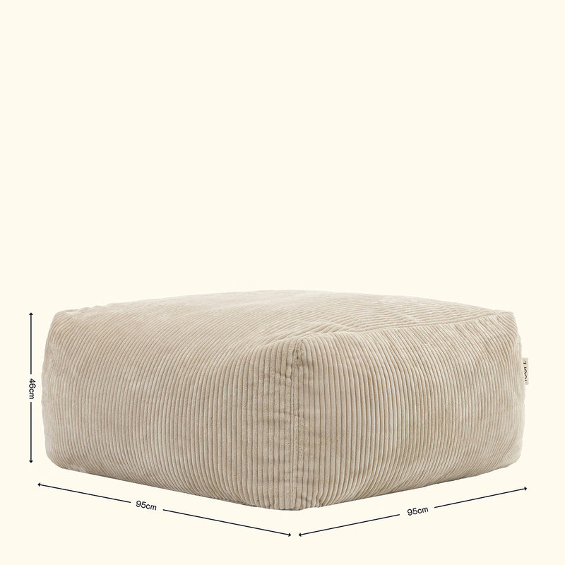 Repose-pieds modulaire Zen, velours côtelé Jumbo, pierre
