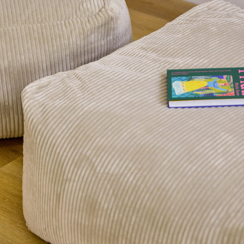 Repose-pieds modulaire Zen, velours côtelé Jumbo, pierre