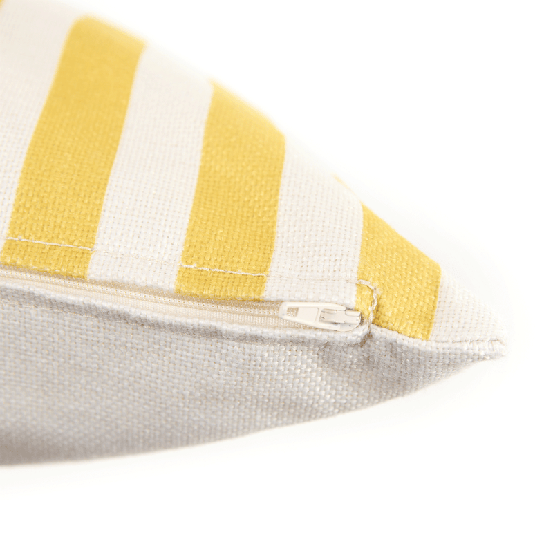 Coussin d'intérieur et d'extérieur à rayures, jaune
