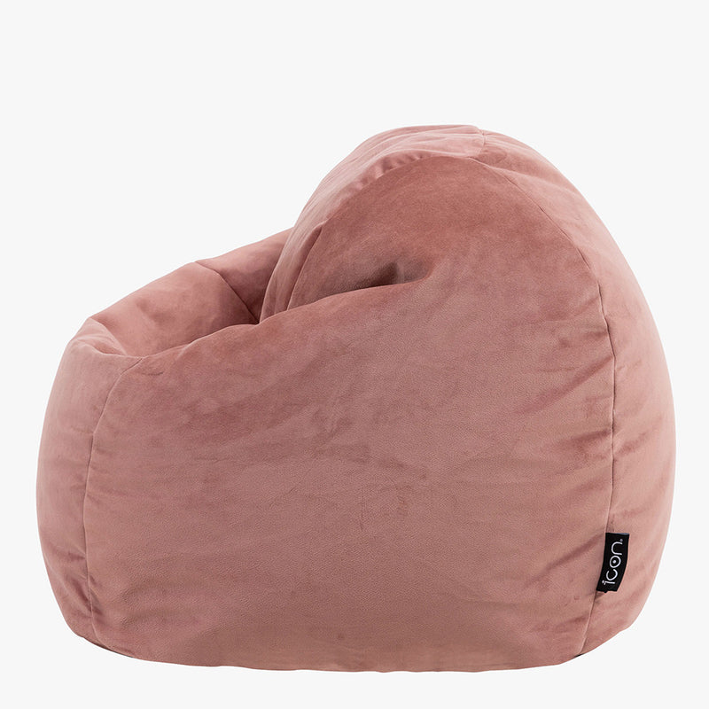 Pouf en velours pour enfant Kingston, rose