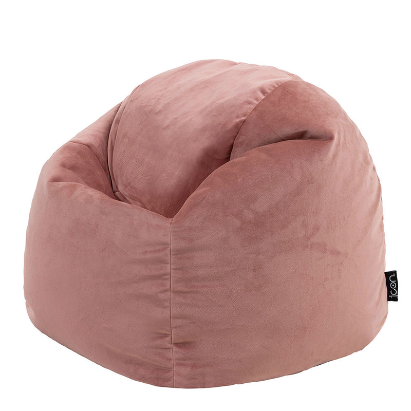 Pouf en velours pour enfant Kingston, rose