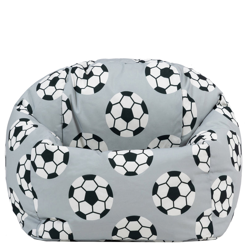 Pouf classique enfant imprimé football, multicolore