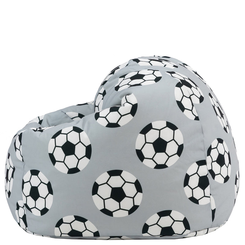 Pouf classique enfant imprimé football, multicolore