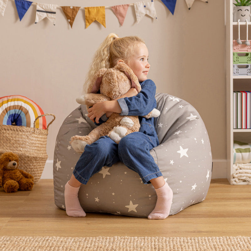Pouf poire pour enfants Starry Skies, gris