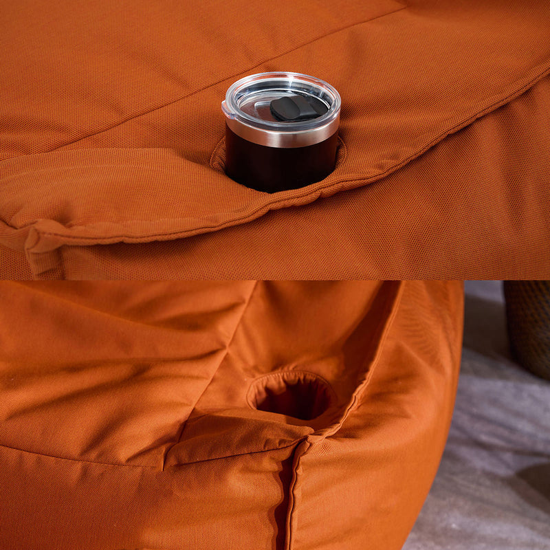 Pouf fauteuil Alto en Oléfine, orange brûlé