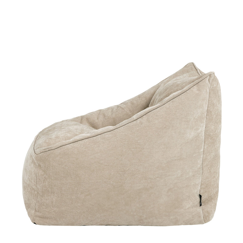 Fauteuil pouf en tissu chenille Natalia, naturel