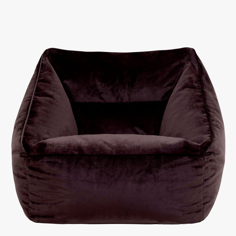 Pouf fauteuil Natalia Velours - Marron